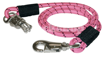 BUNGEE TRAILER TIE. 29Inch W/ PANIC & BULL SNAP PINK