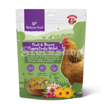 NATURES GRUB FRUIT & BERRY SUPERFOODS POULTRY TREAT 600G NATURES GRUB FRUIT & BERRY SUPERFOODS POULTRY TREAT 600G