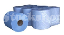 6 X BLUE PAPER ROLL 2 PLY - 400 SHEETS PER ROLL