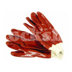 RED PVC KNITWRIST GLOVE (Pr)
