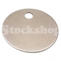 NICKEL PLATED BRASS 28MM DISC TAG (BLANK)