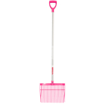RED GORILLA® "D" HANDLE PC BEDDING FORK PINK