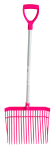 RED GORILLA® SHORT "D" HANDLE PC BEDDING FORK PINK