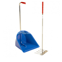 STUBBS STABLE MATE MANURE COLLECTOR LOW C/W RAKE BLUE