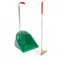 STUBBS STABLE MATE MANURE COLLECTOR LOW C/W RAKE GREEN