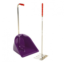 STUBBS STABLE MATE MANURE COLLECTOR LOW C/W RAKE PURPLE