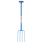 RED GORILLA® 4 PRONG MANURE FORK "T" HANDLE BLUE