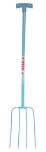 RED GORILLA® 4 PRONG MANURE FORK inchTinch HANDLE SKY BLUE