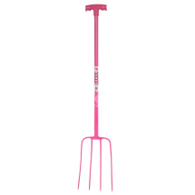 RED GORILLA® 4 PRONG MANURE FORK inchTinch HANDLE PINK
