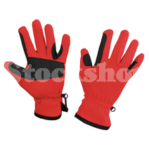 FLEECE RIDING GLOVES RED LARGE